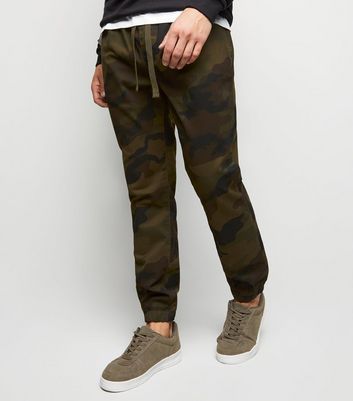 Khaki Camo Joggers New Look