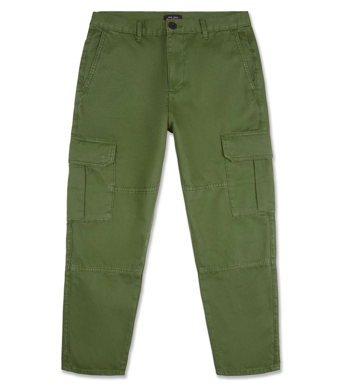 Khaki Slim Cargo Trousers Image 4