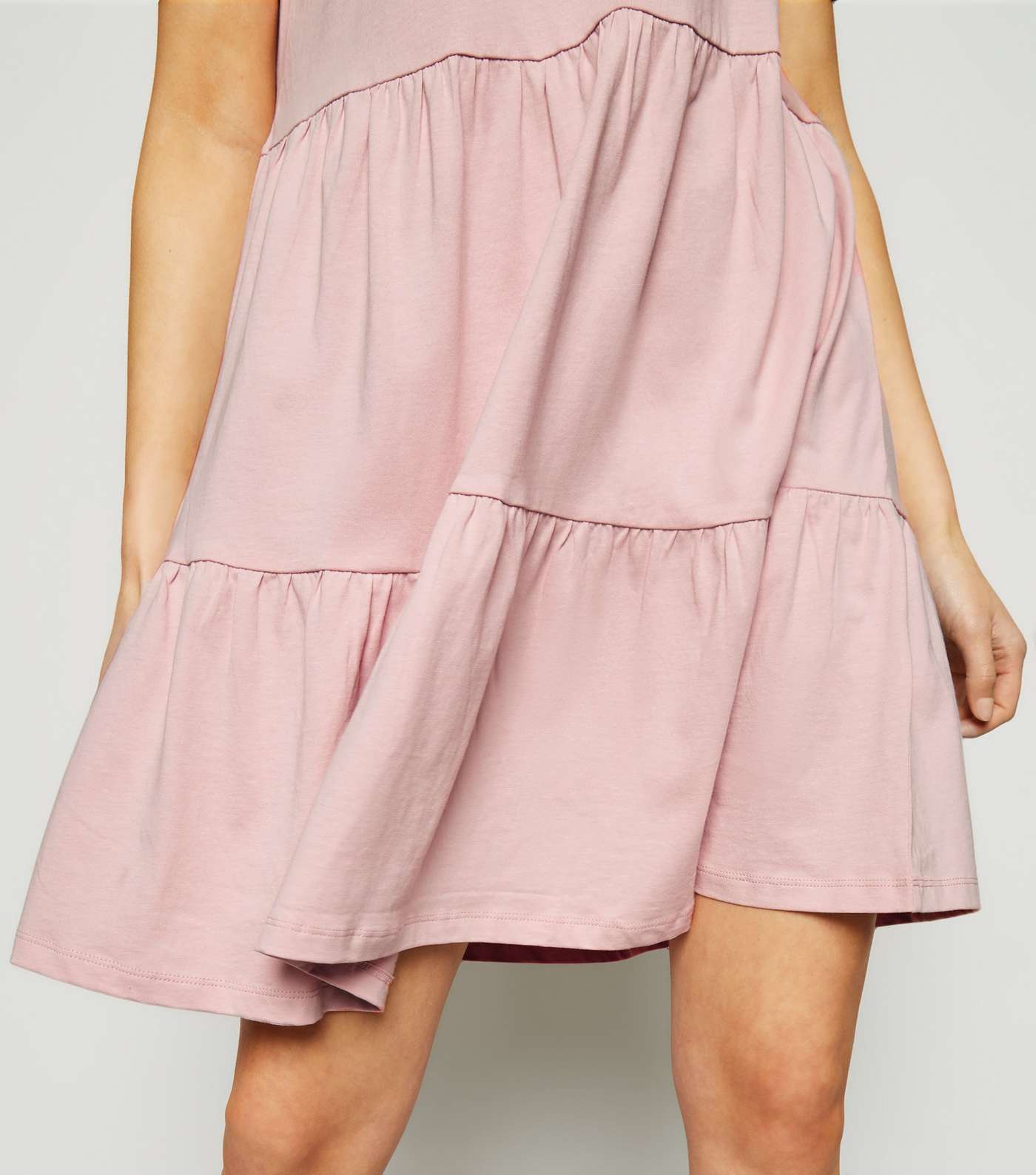 Pale Pink Short Sleeve Smock Mini Dress Image 5
