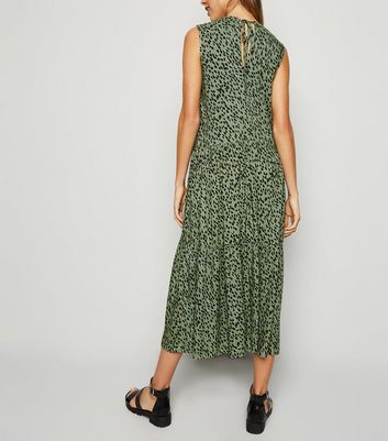 new look khaki midi dress