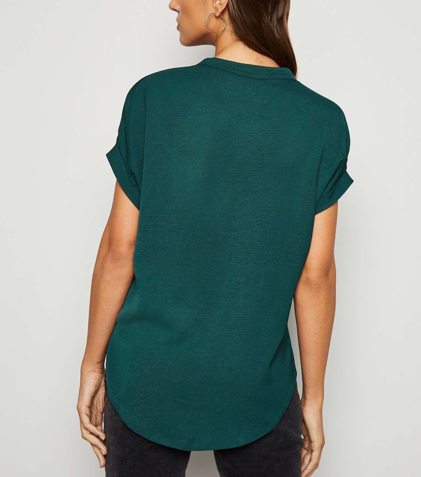Dark Green Short Sleeve Overhead Shirt Image 3