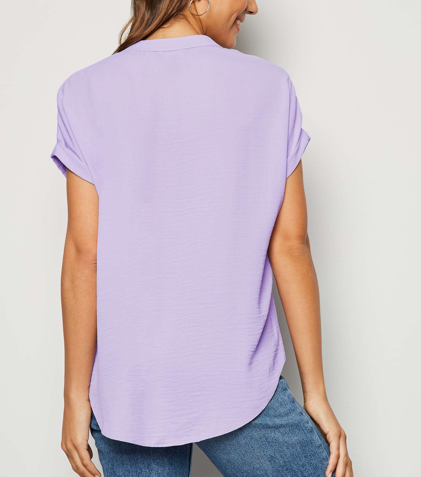 Lilac Short Sleeve Overhead Shirt Image 3