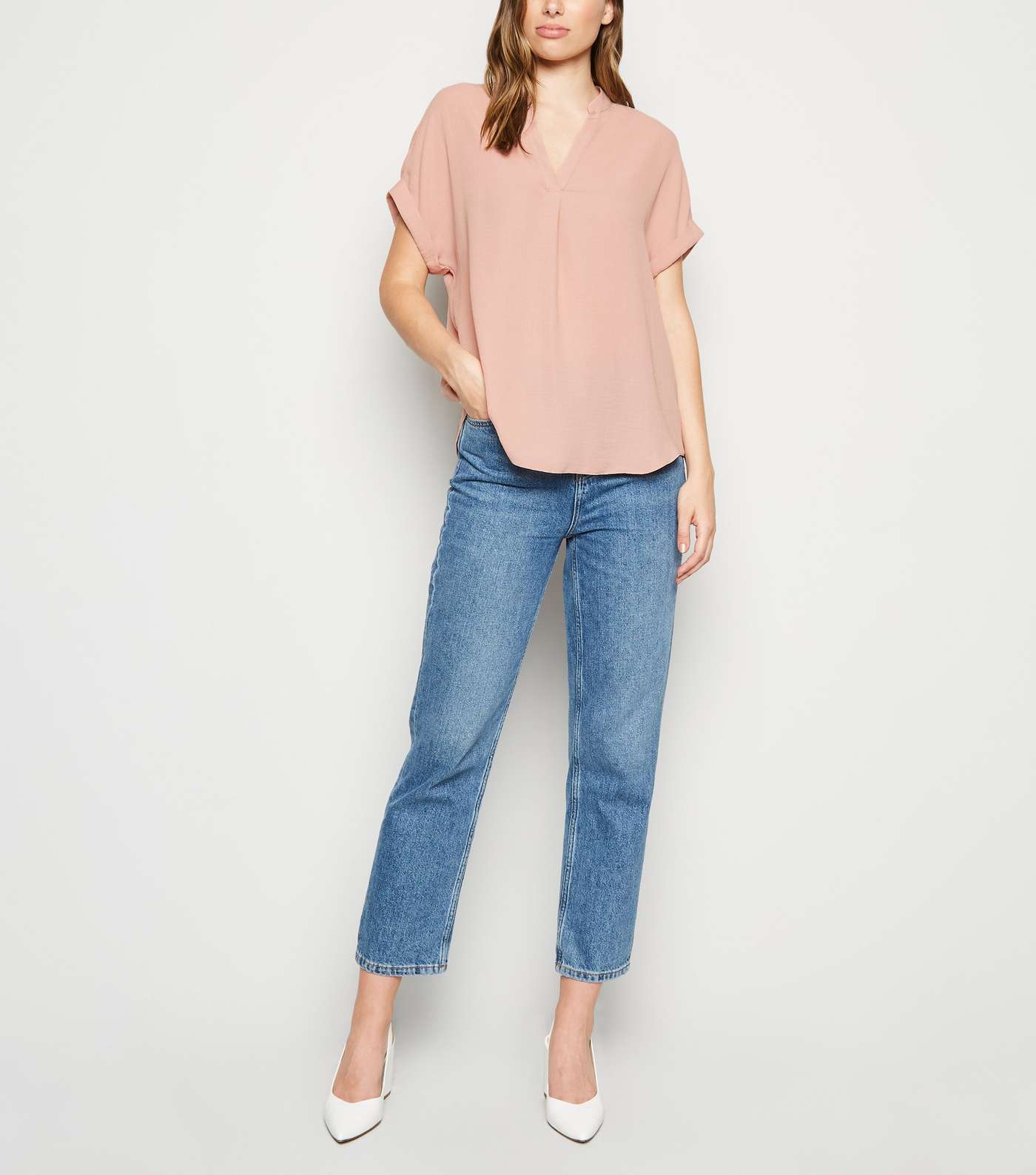 Pale Pink Short Sleeve Overhead Shirt  Image 2