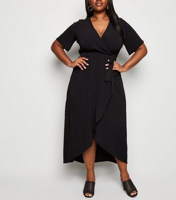 new look black wrap dress