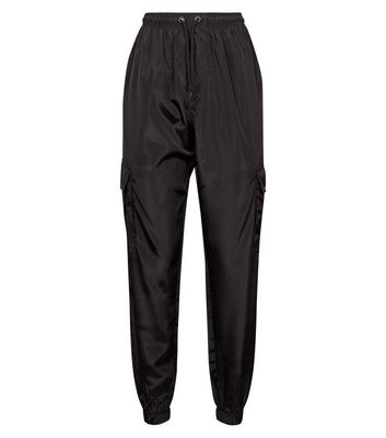 black cuffed utility trousers