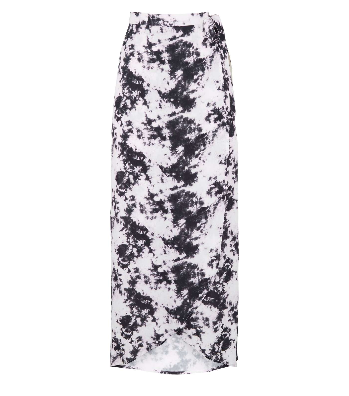 Black Tie Dye Wrap Maxi Skirt Image 4