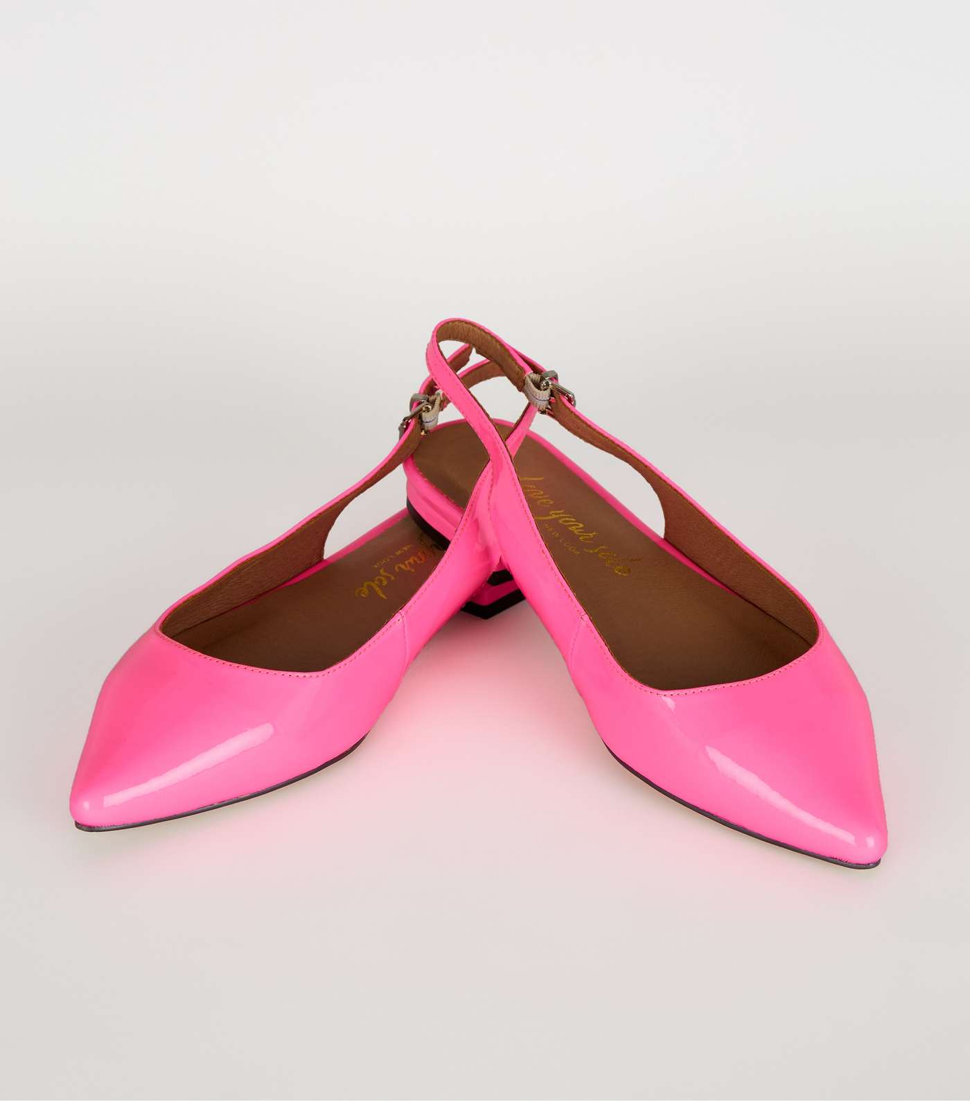 Bright Pink Neon Patent Slingback Pumps  Image 3