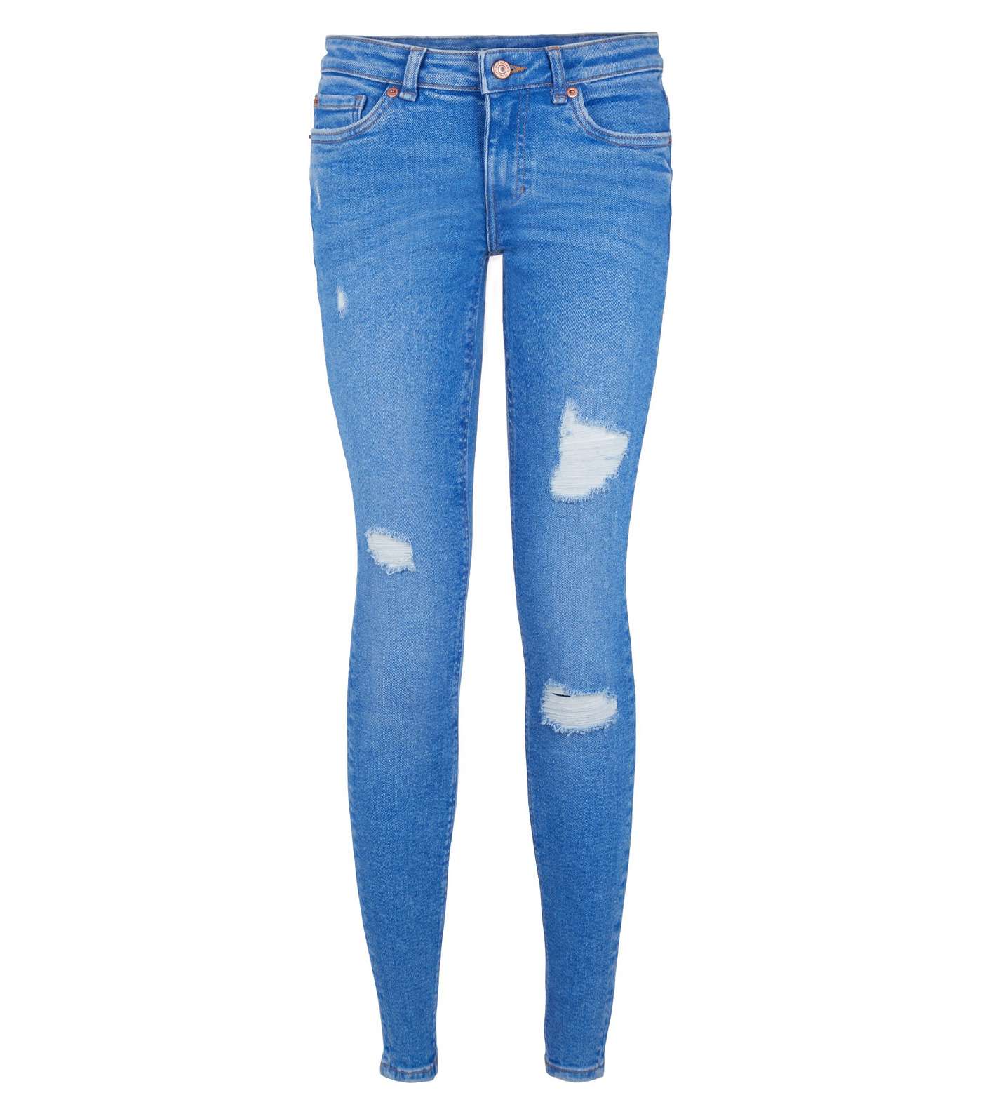 Bright Blue Ripped Super Skinny Hallie Jeans Image 4