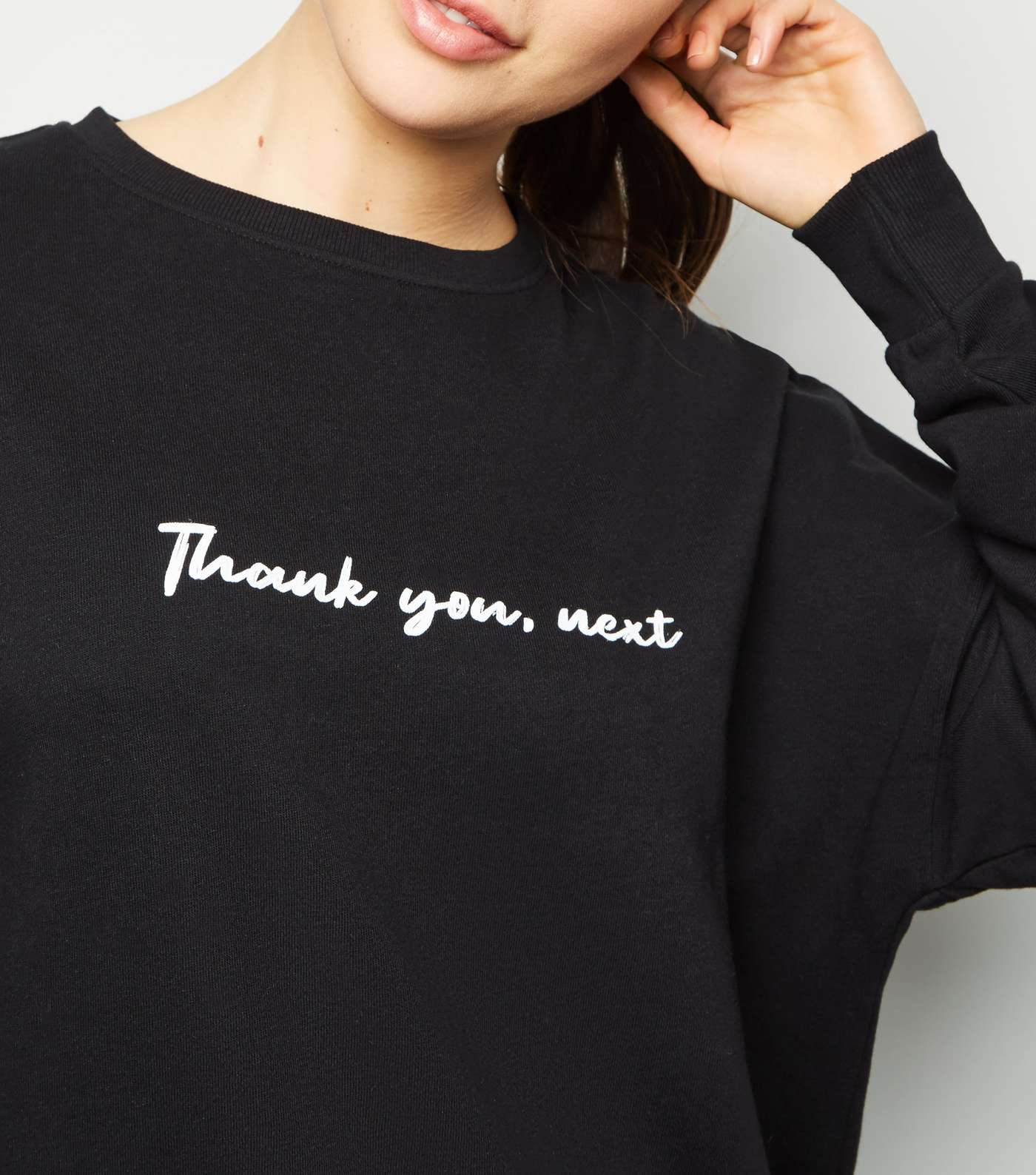 Black Thank You, Next Slogan Sweatshirt Image 5