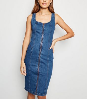 denim midi bodycon dress