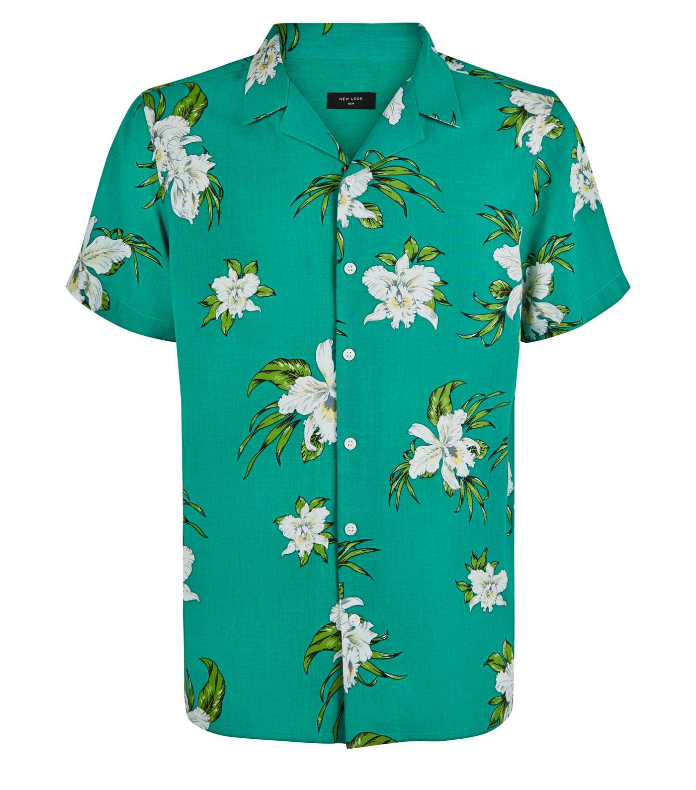 Teal Floral Short Sleeve Shirt Image 4