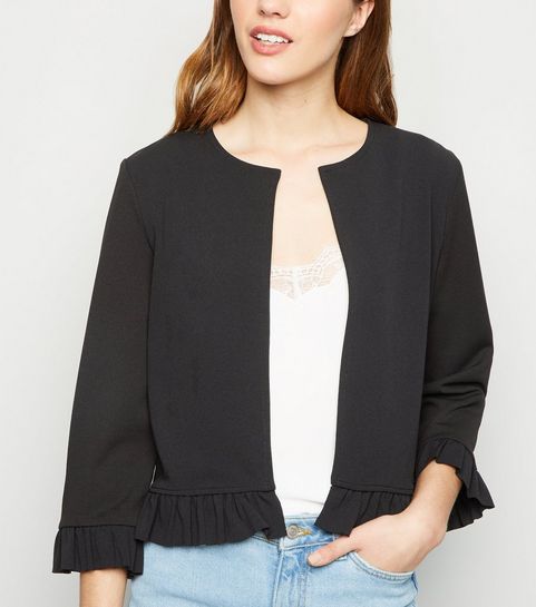 Black Frill Trim Jacket