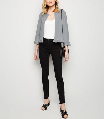 Grey frill jacket hotsell