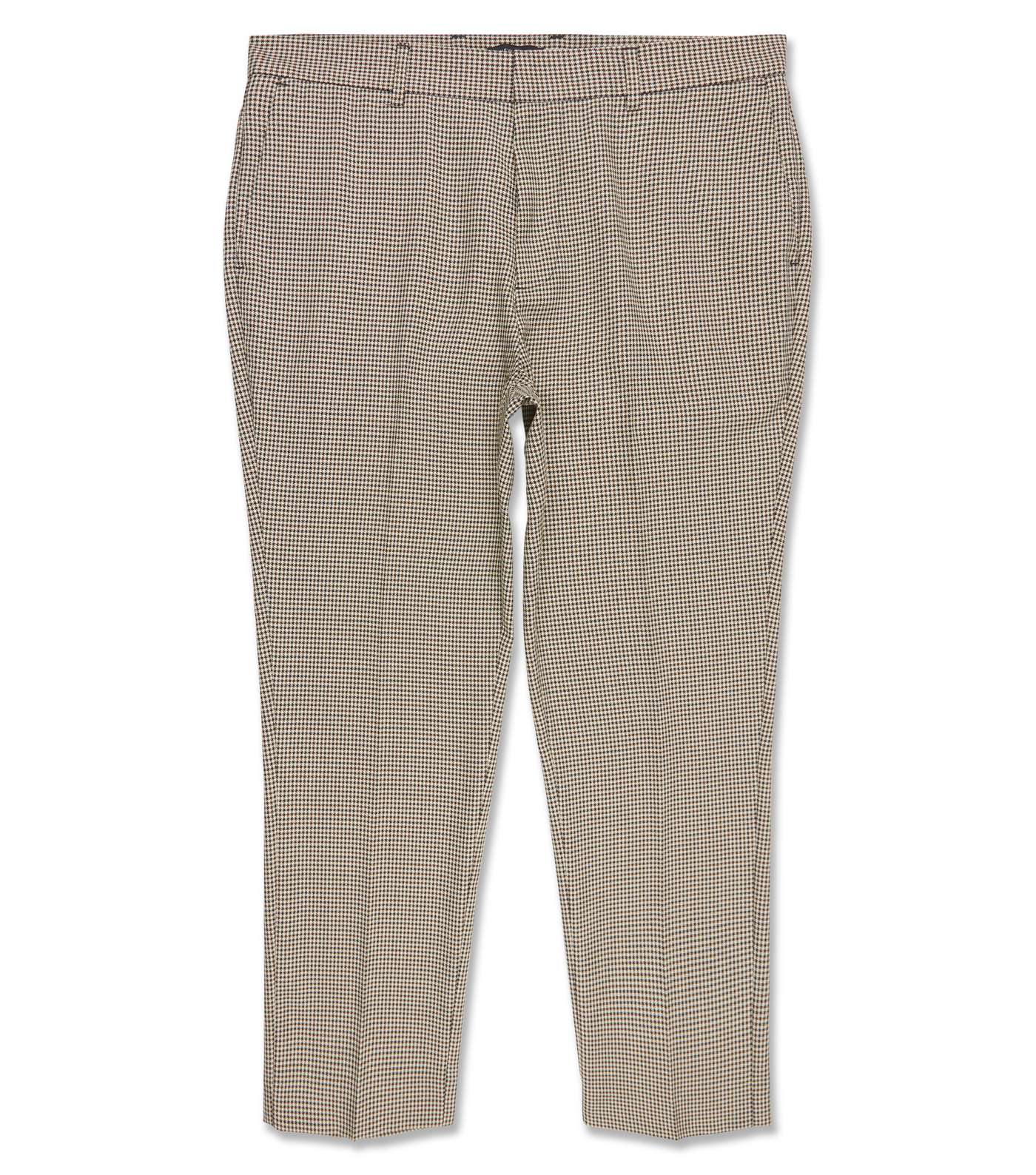 Brown Dogtooth Skinny Crop Trousers Image 4