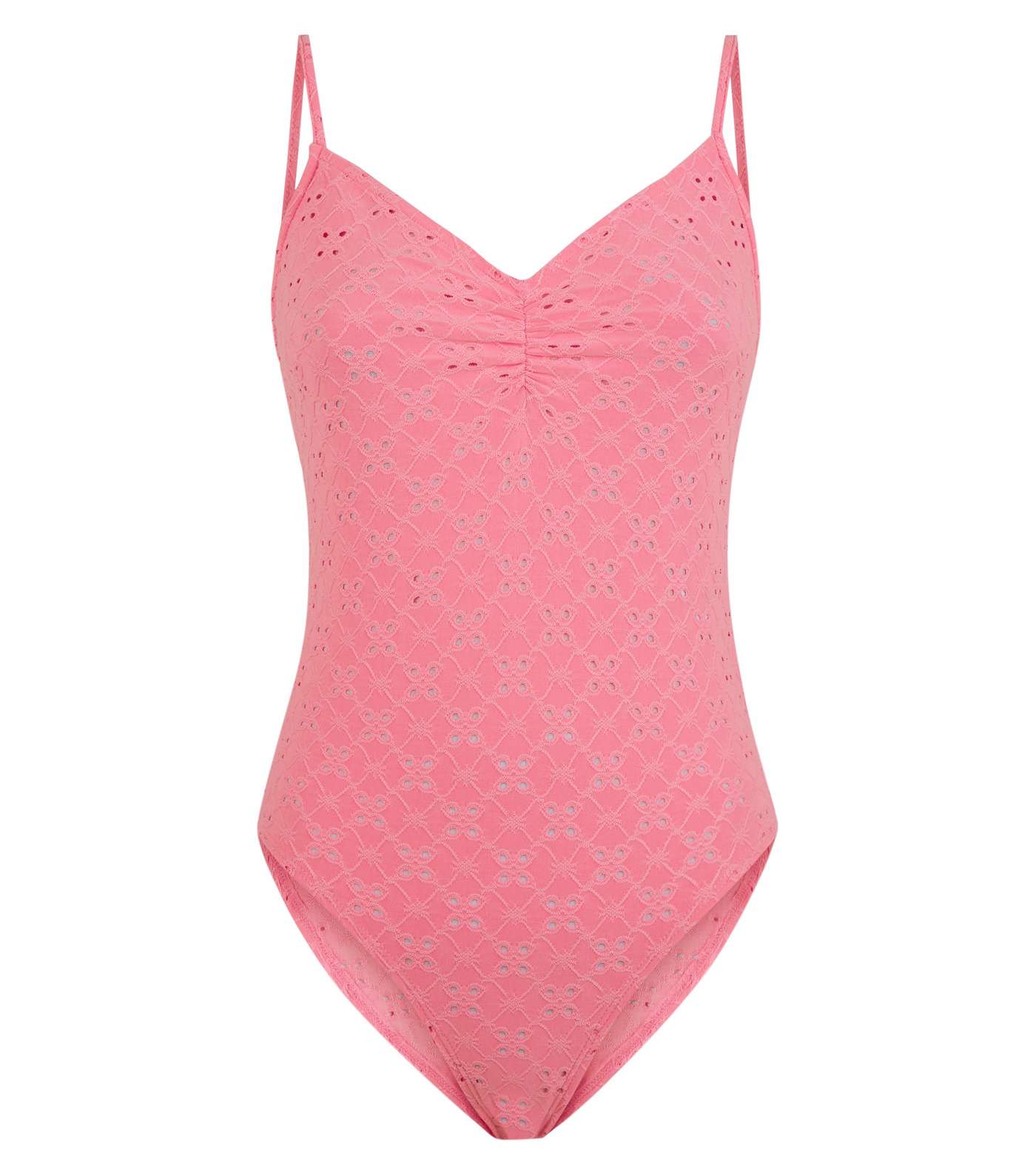 Bright Pink Broderie Strappy Bodysuit Image 4