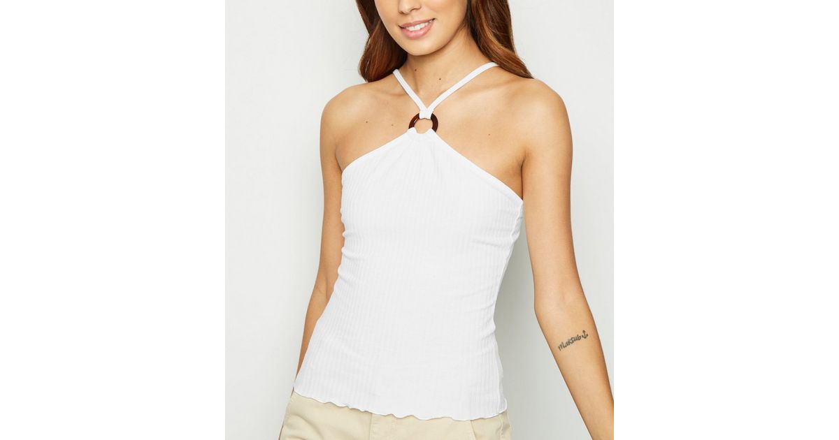 Weißes Neckholder Top