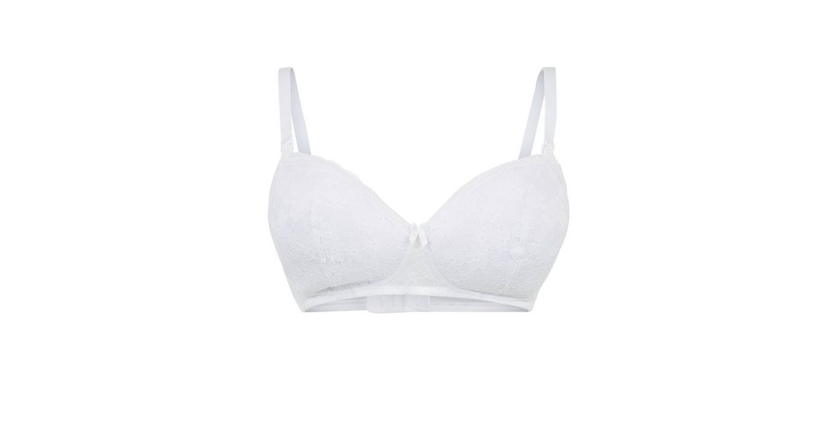 Maternity White Lace Nursing Bra New Look