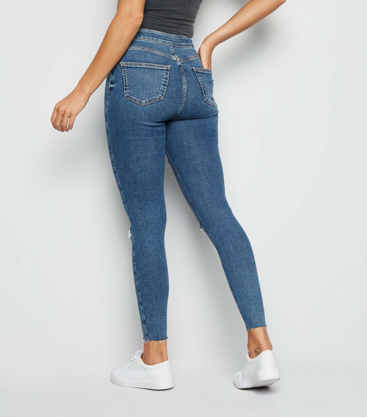 Blue Ripped Hallie Super Skinny Jeans Image 5