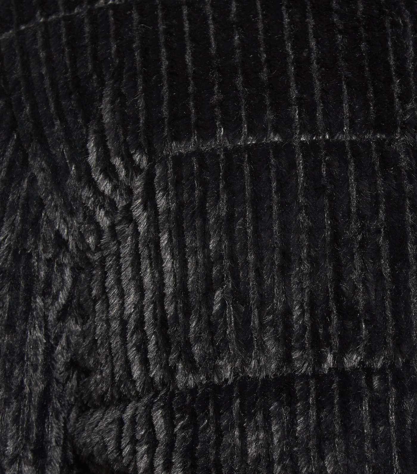 Girls Black Faux Fur Textured Puffer Jacket Image 6