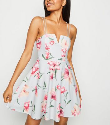 new look grey floral dress