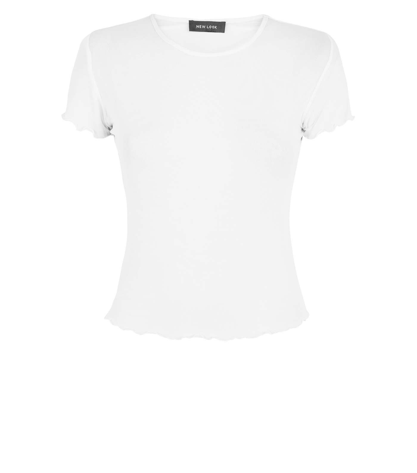 White Mesh Short Sleeve T-Shirt Image 4