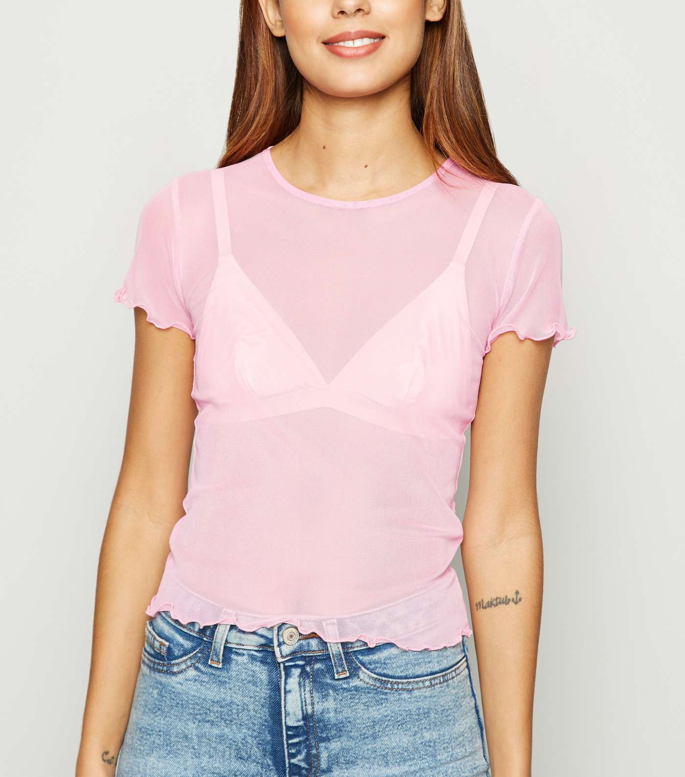 Pink Neon Mesh Short Sleeve T-Shirt