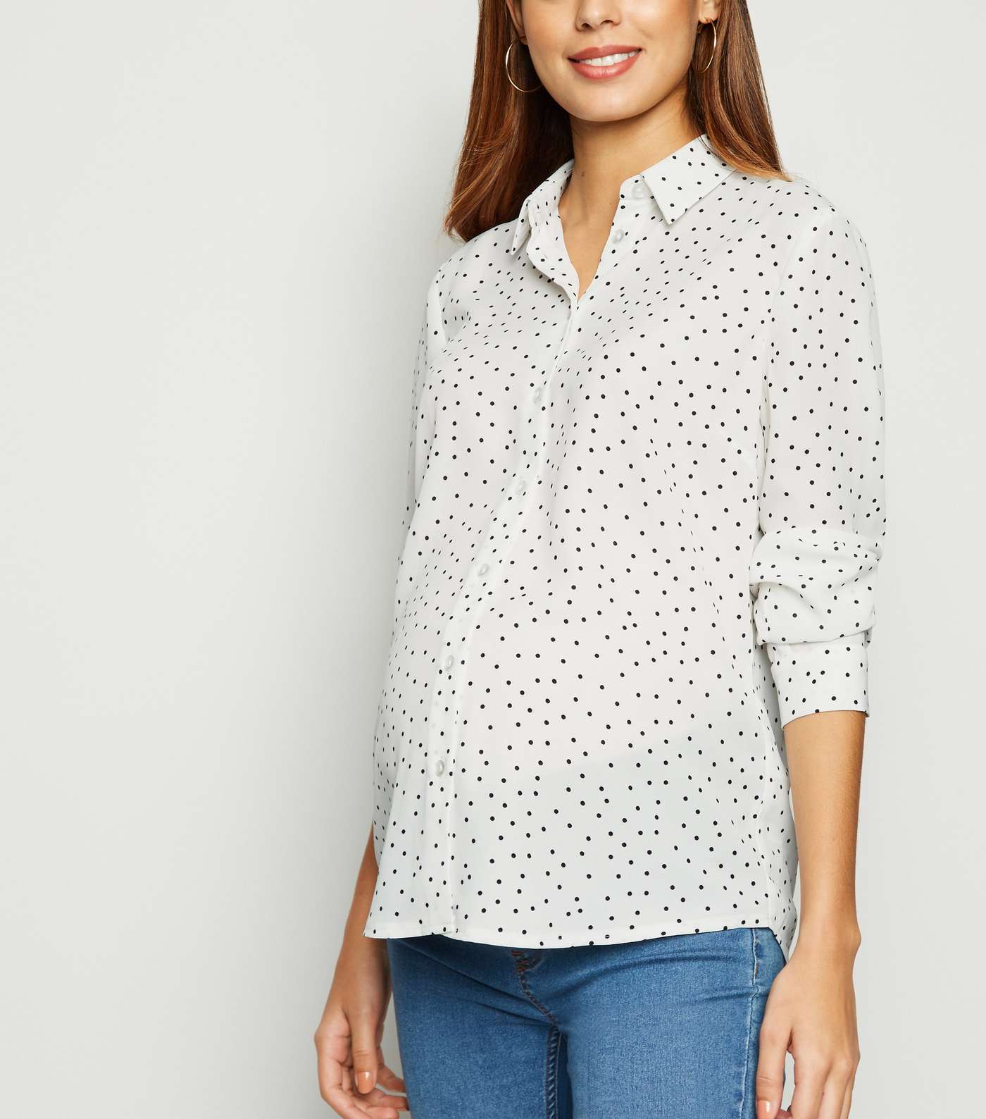 Maternity White Spot Shirt