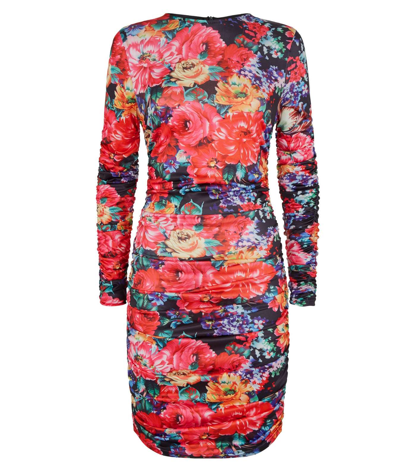 Parisian Pink Floral Ruched Bodycon Dress Image 4