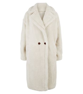 cream oversized teddy coat