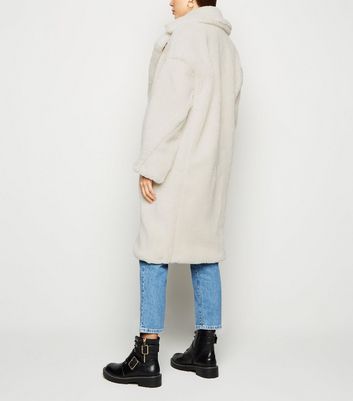 cream oversized teddy coat