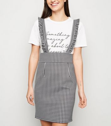 houndstooth pinafore dress