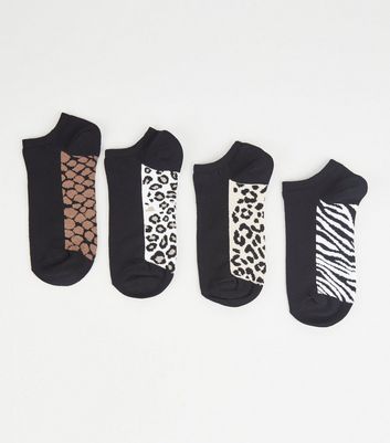 leopard print trainer socks