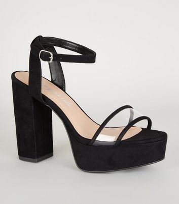 clear strap heels new look