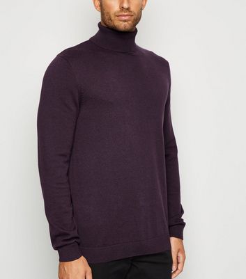 Mens purple roll deals neck jumper