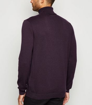 Mens purple roll hot sale neck jumper