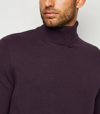 Dark Purple Roll Neck Jumper