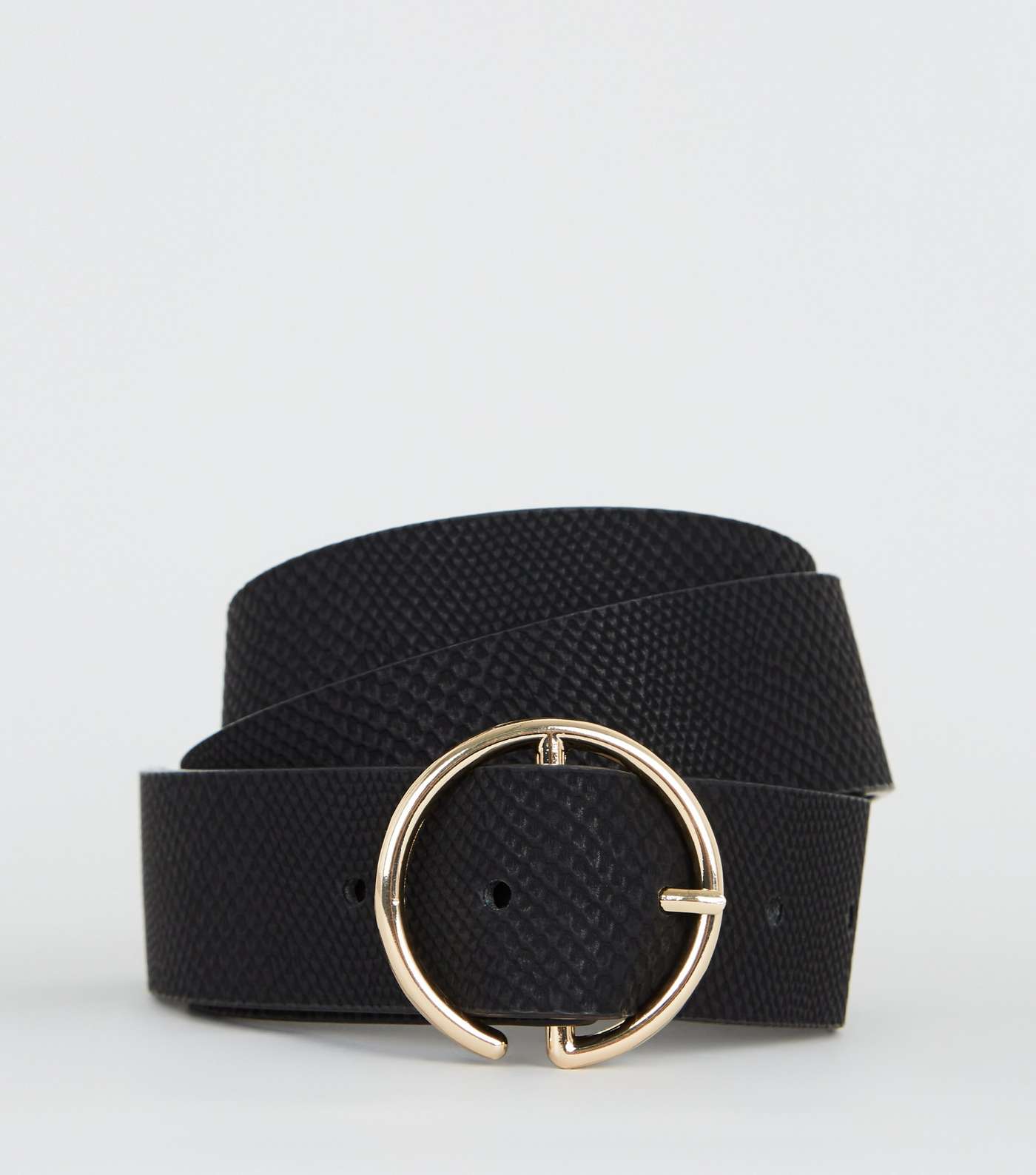 Black Leather-Look Circle Belt Image 2