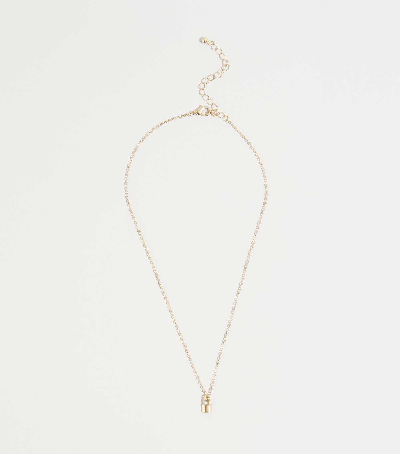 Gold Padlock Pendant Chain Necklace
