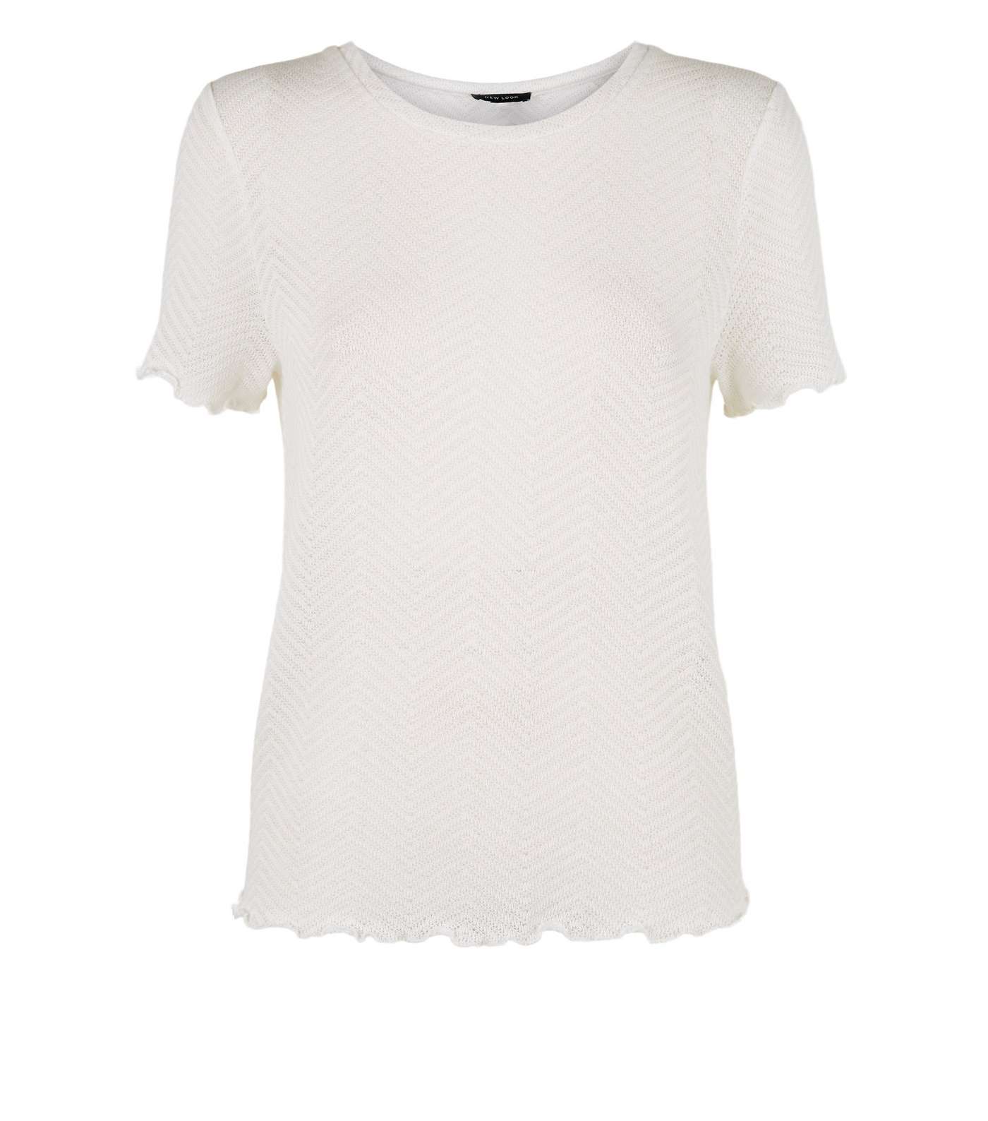 Off White Chevron Knit T-Shirt  Image 4
