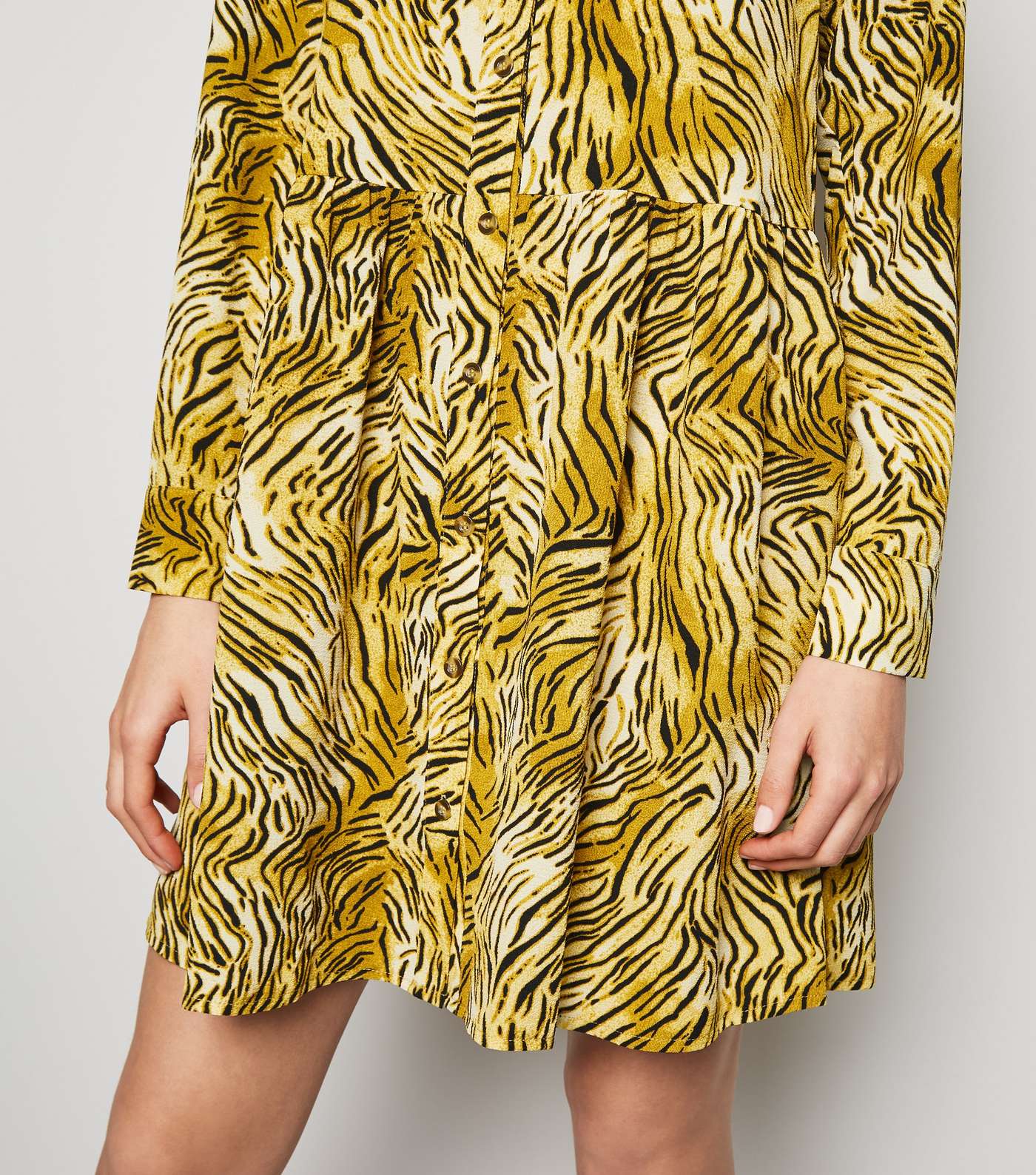 Brown Tiger Print Smock Shirt Dress Image 5