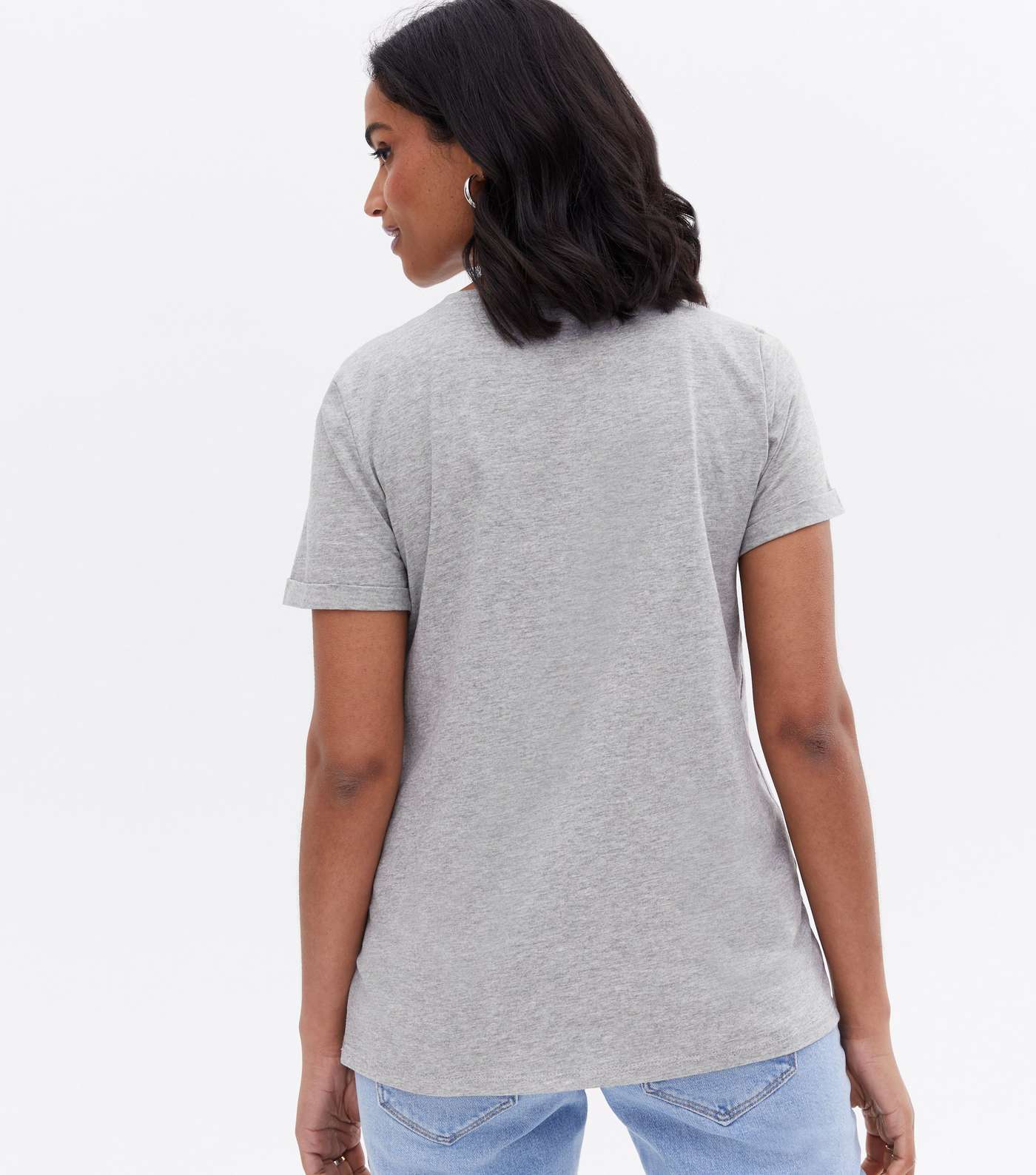 Maternity Grey Roll Sleeve T-Shirt Image 5
