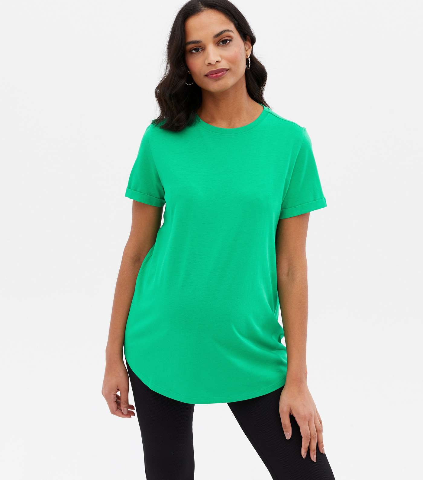 Maternity Green Roll Sleeve T-Shirt