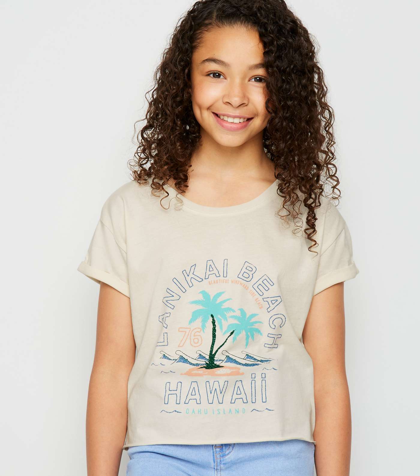 Girls Off White Hawaii Slogan T-Shirt