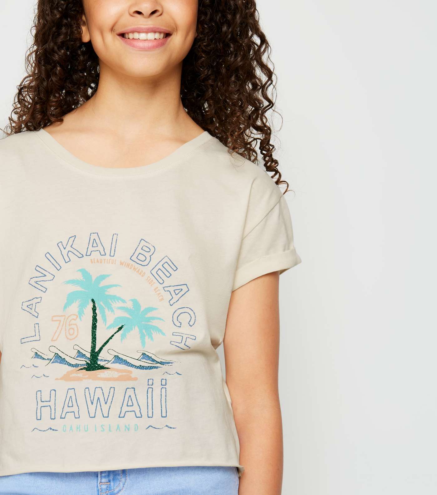 Girls Off White Hawaii Slogan T-Shirt Image 3