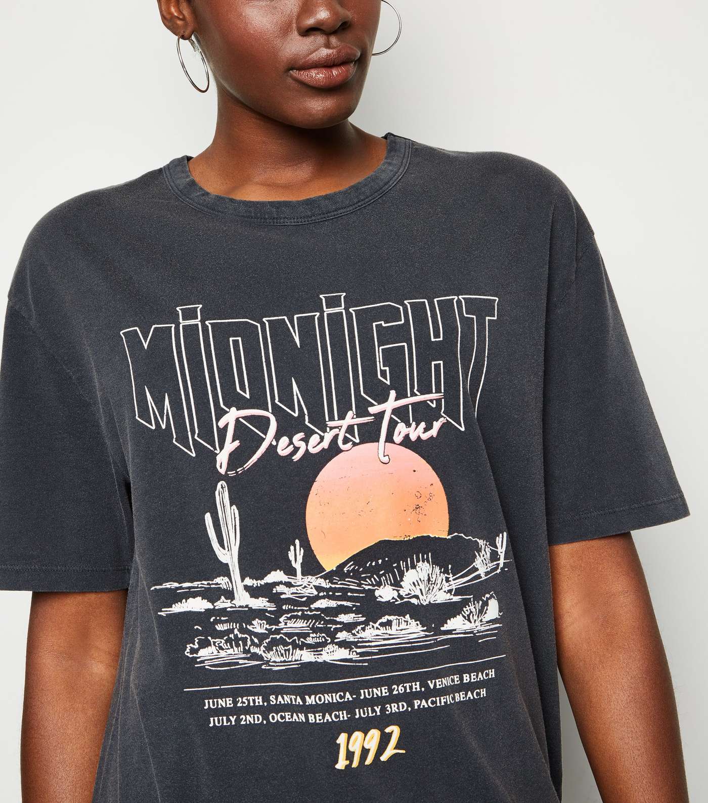 Dark Grey Midnight Desert Tour Slogan T-Shirt Image 5