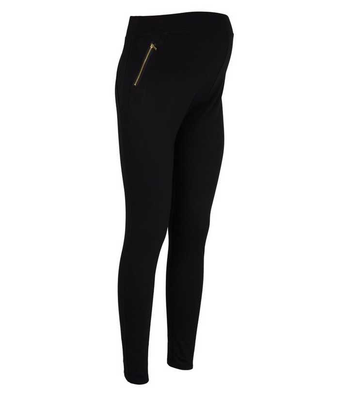 Maternity Black Zip Leggings