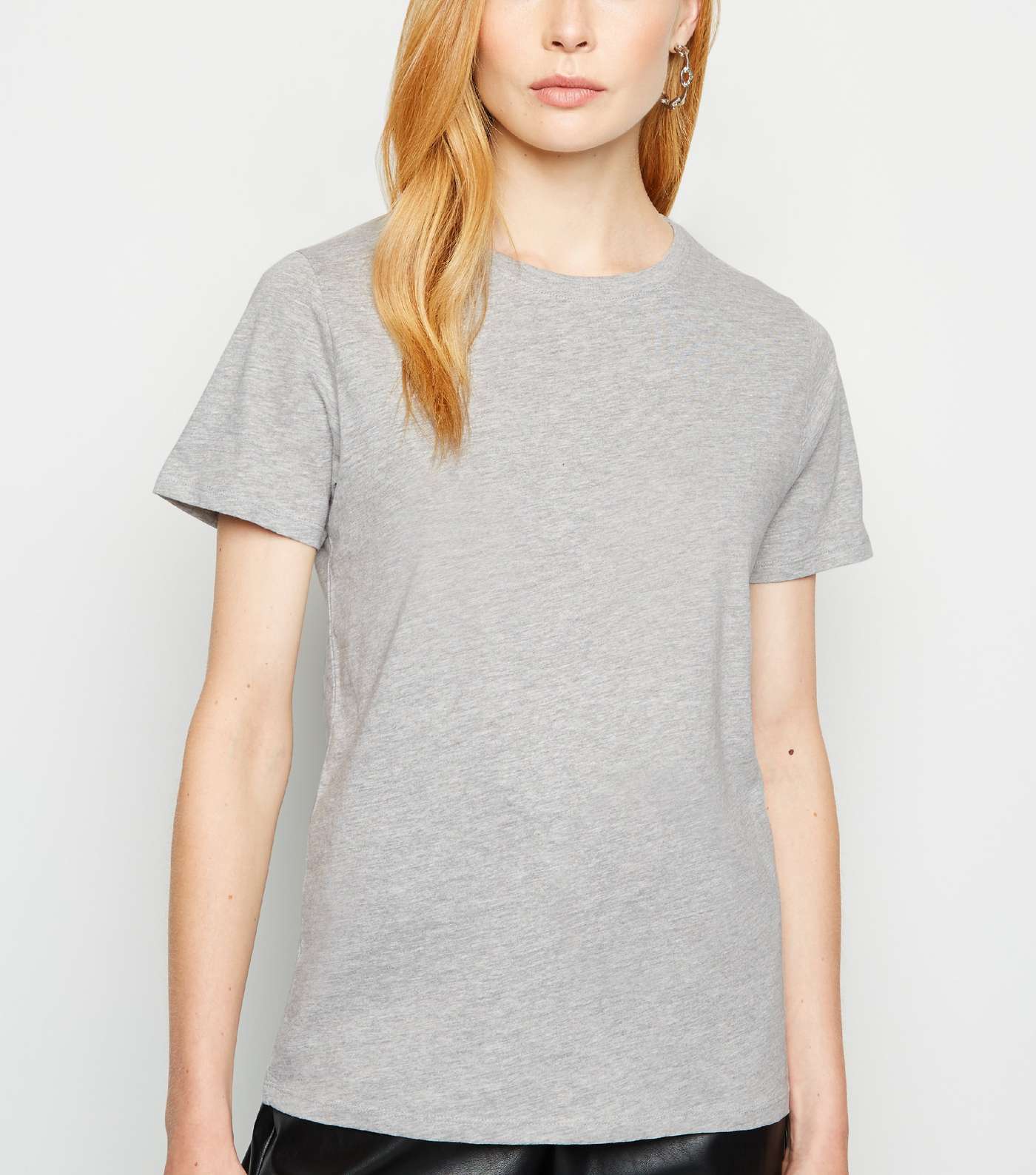Grey Marl Roll Sleeve T-Shirt
