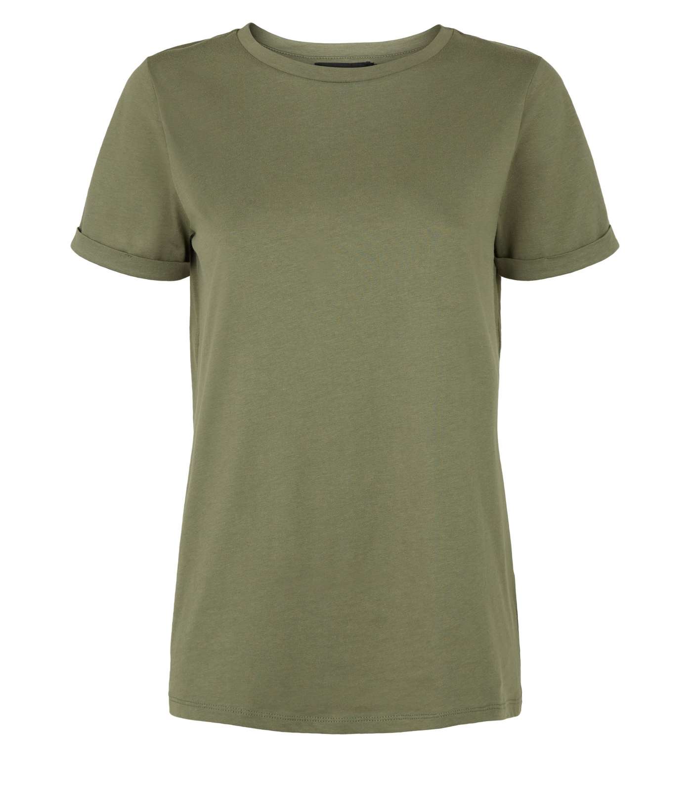 Khaki Roll Sleeve T-Shirt Image 4