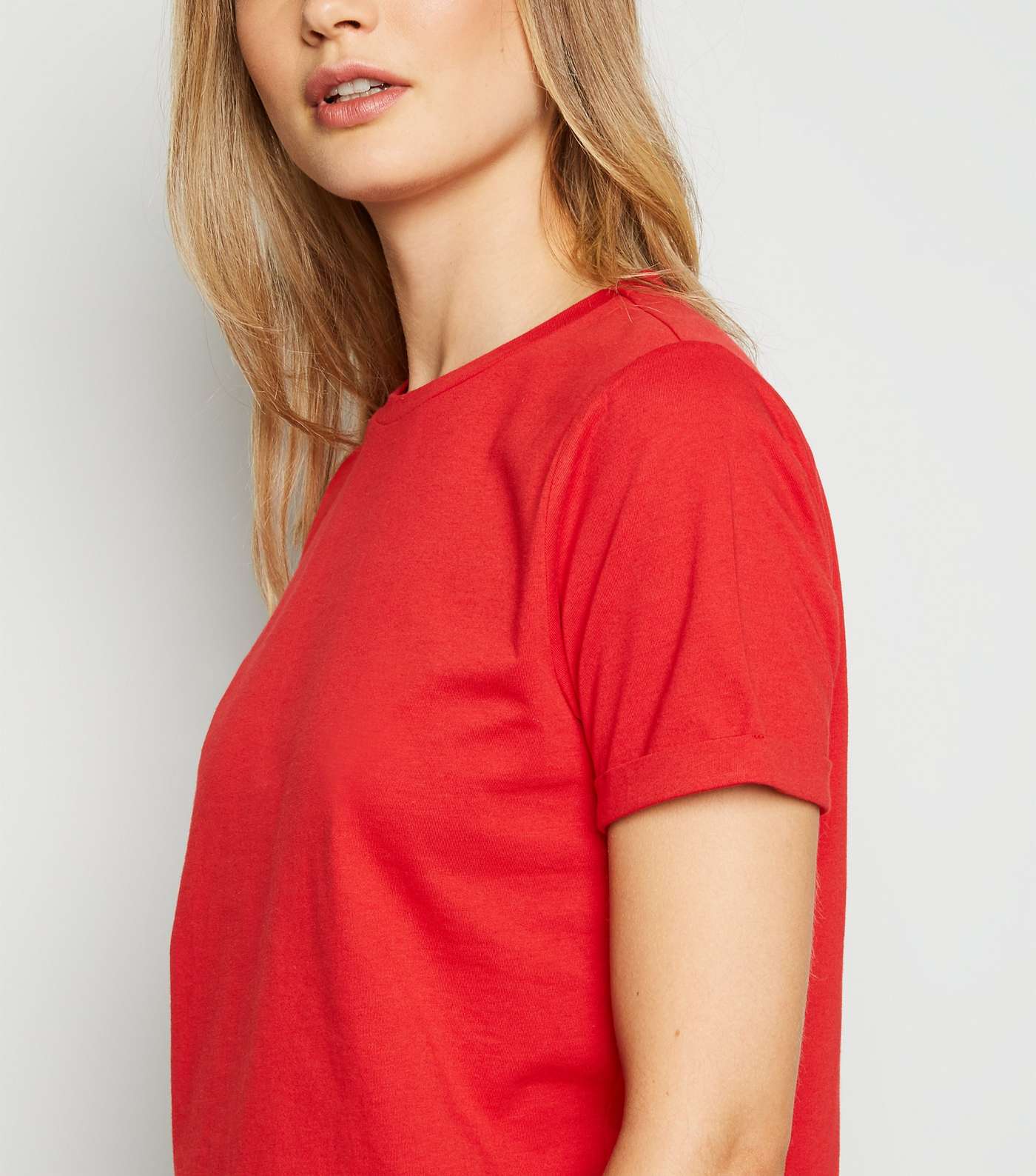 Red Roll Sleeve T-Shirt Image 3