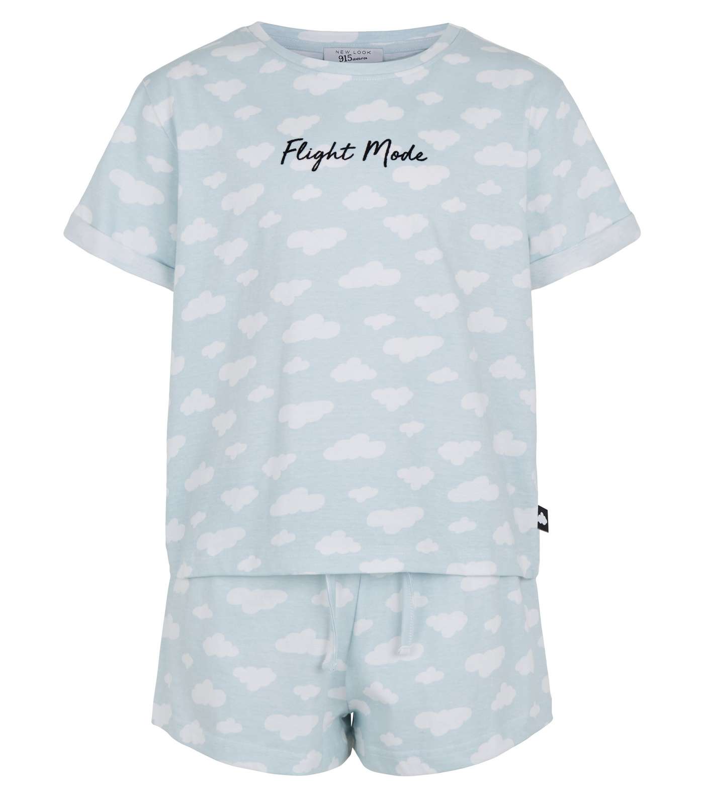 Girls Pale Blue Flight Mode Slogan Pyjama Set  Image 4
